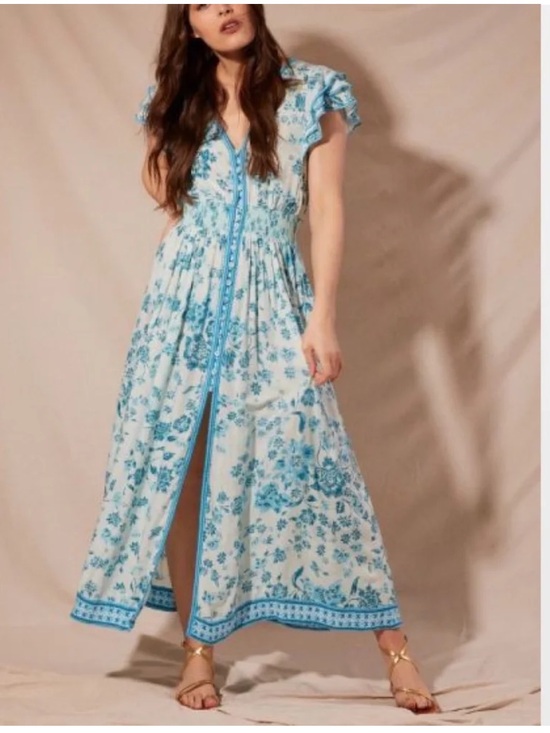Poupette St. Barth Dresses & Skirts - Poupette St Barth Women's Della Midi Dress Size Small Blue